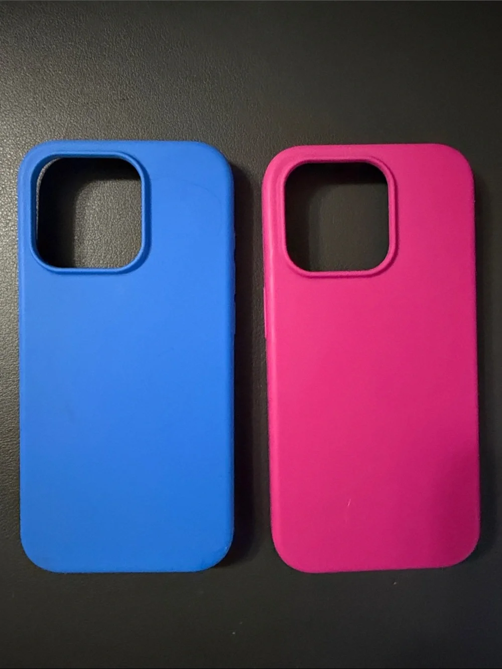 iPhone 15 Pro, Blue & Pink Silicone Phone Case Pair - Poppy, MagSafe